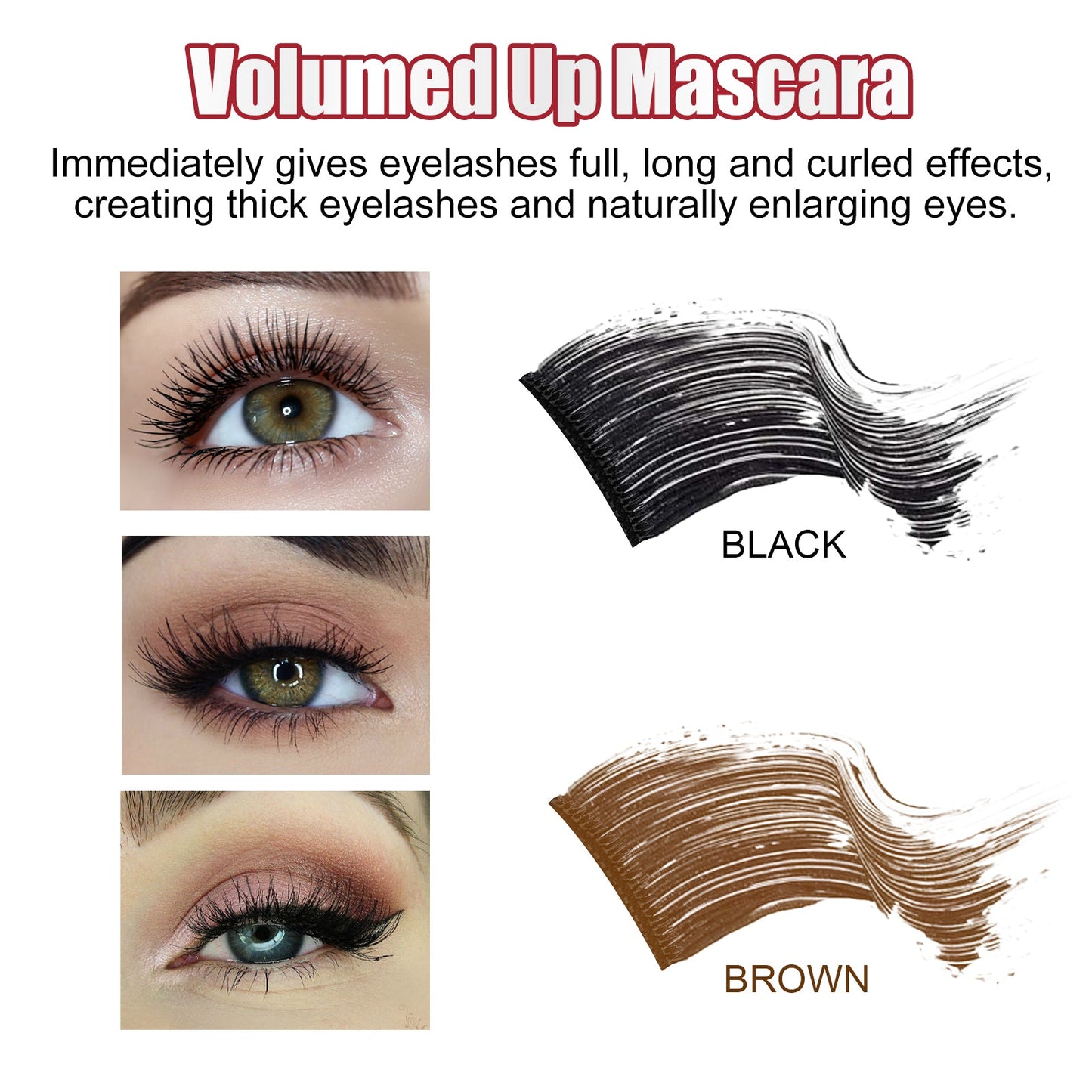 Volumed Up Mascara, Moisturizing Eyelashes Long And Curly Black Beautiful Natural Makeup Hold Mascara - Korvel