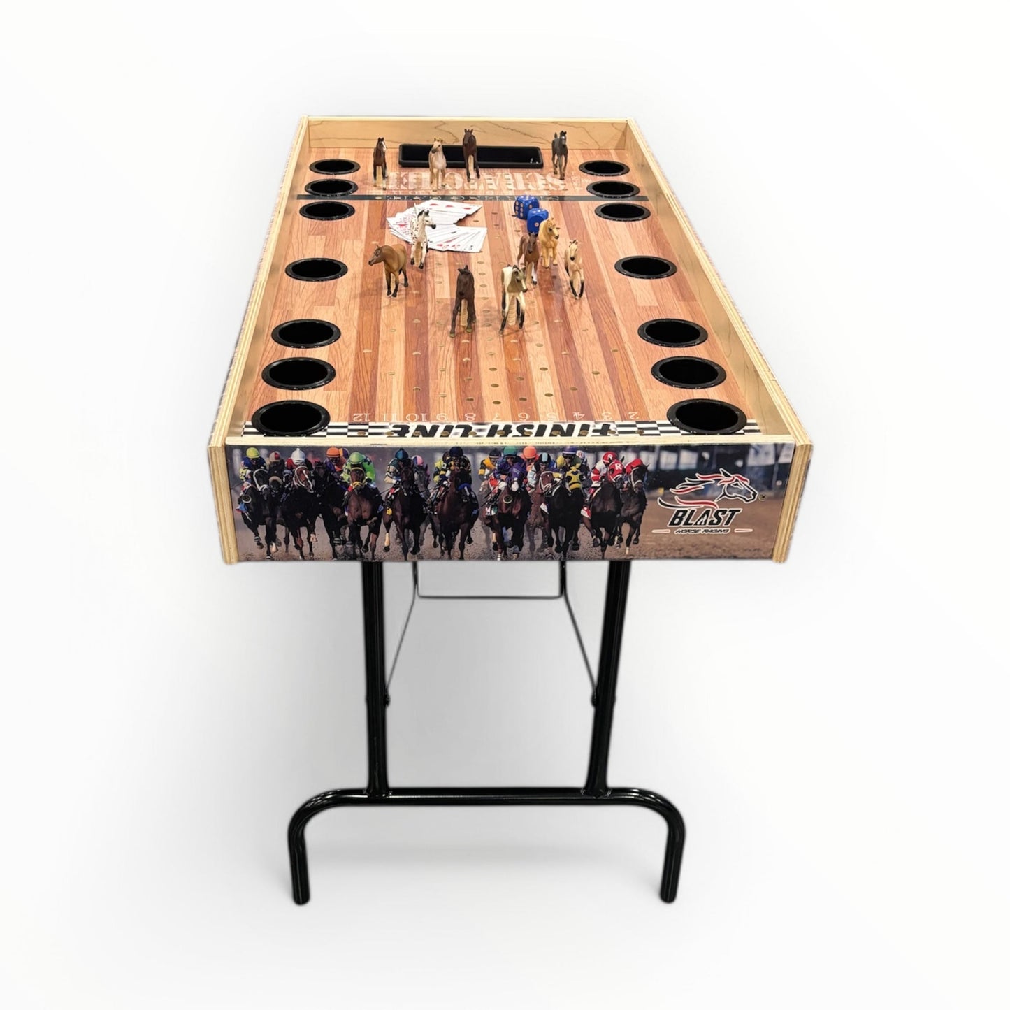 Deluxe Jumbo Horse Racing Game with Drink Holders & Chip Bin - Korvel
