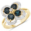 1.76 Carat London Blue Topaz & White Topaz Sterling Silver Ring
