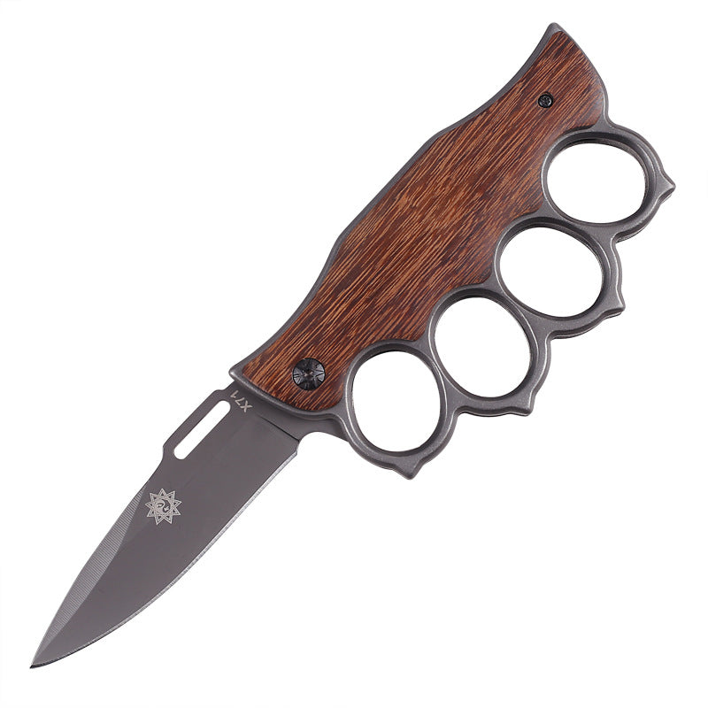 Cuchillo Plegable de Mango de Madera Premium para Aventuras al Aire Libre