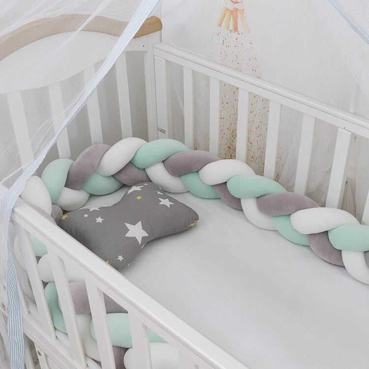 Coussin de Bumper de Lit Braid Knot pour Bébé de 100 cm Premium