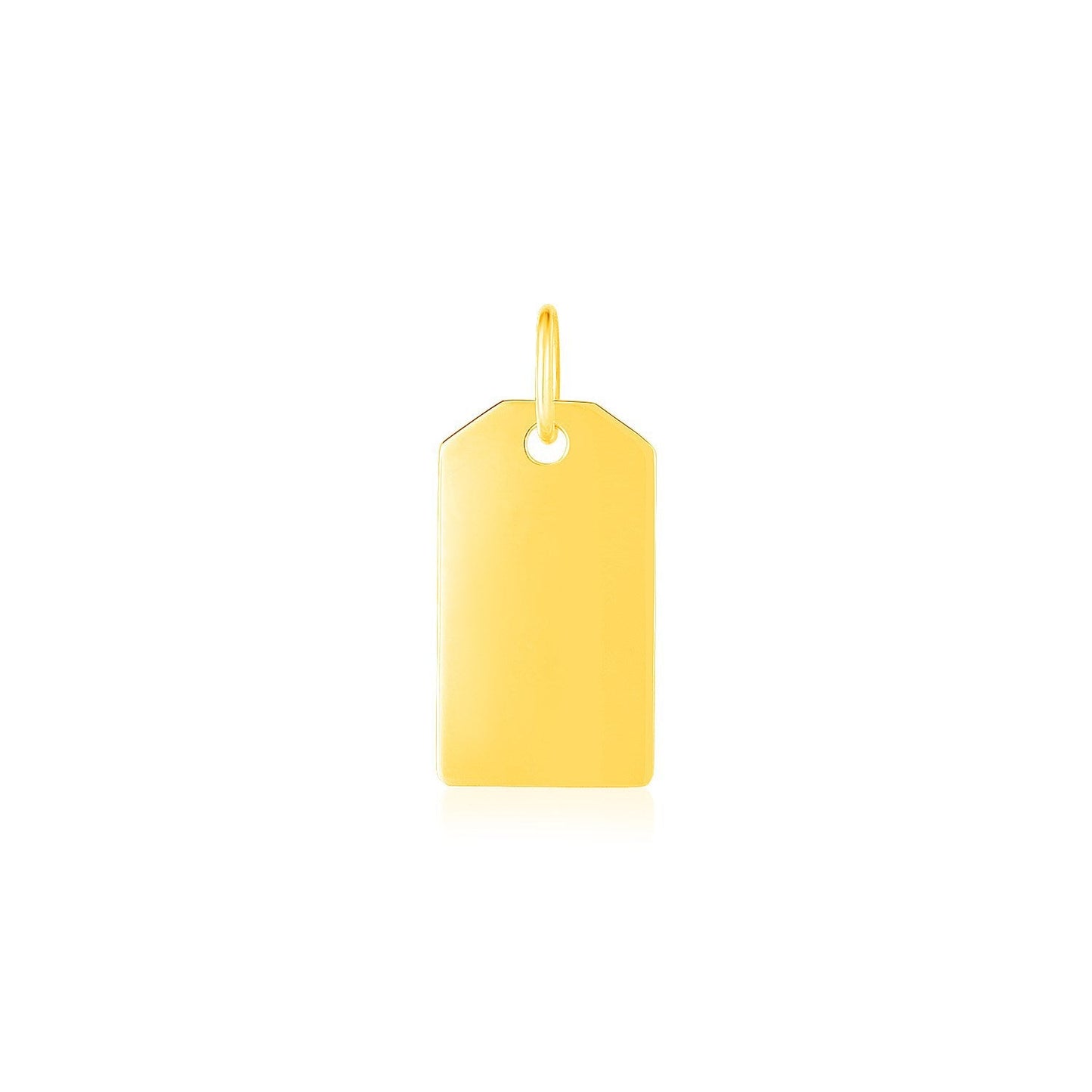 Colgante de Etiqueta de Oro Amarillo de 14K