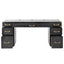70 inch classic and traditional executive desk with metal trim, writing desk with 2 file drawers, USB ports, and sockets, black - Korvel