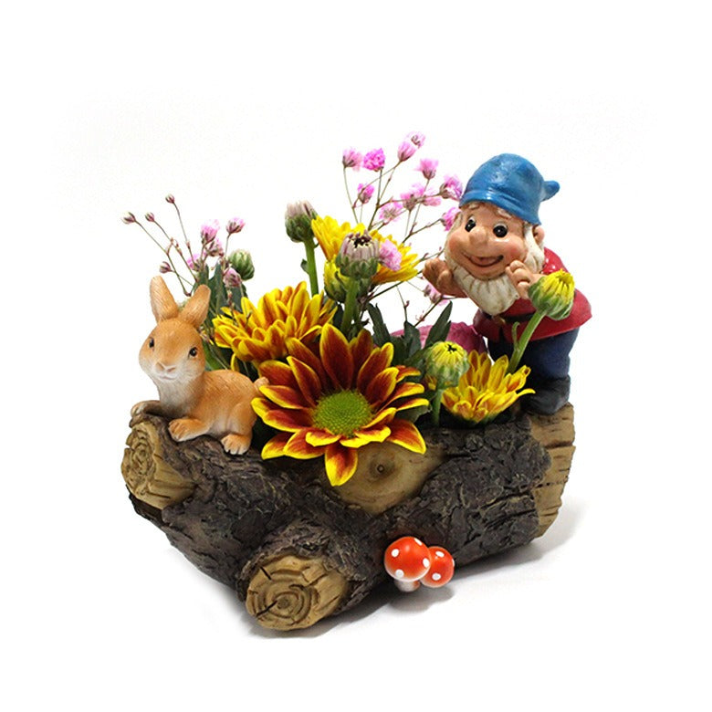 Dwarf Rabbit Flower Pot Decoration Creative Elf Flower Pot Garden Decoration - Korvel
