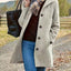 Abrigo Elegante de Mujer de Largo Medio con Solapa para Invierno