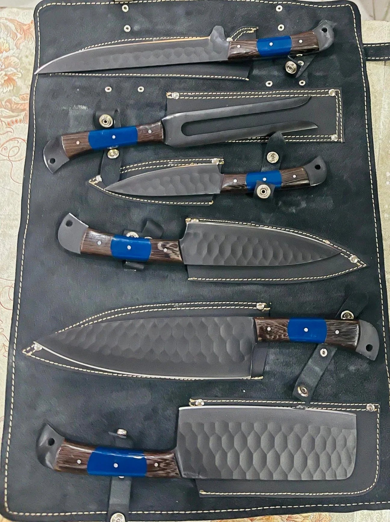 Premium Chef Knife Set – 13" Hand-Forged Stainless Steel Blade with Elegant Wenge or Resin Handle & Leather Sheath - Korvel