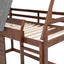 Wood Twin Size House Bunk Bed with Roof, Ladder and 2 Windows, Oak & Smoky Grey - Korvel