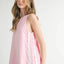 Vestido Mini A-Line de Mezcla de Lino con Ric Rac Lateral para Mujeres