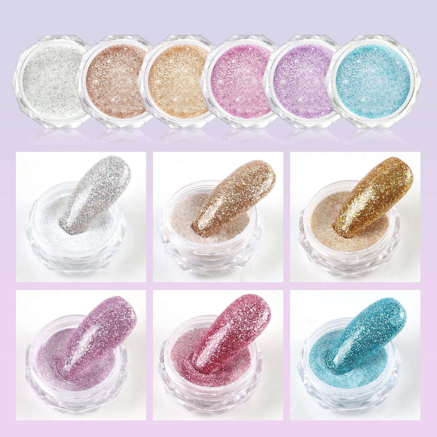 Crystal Powder Carved Pollen Coscelia Crystal Color Powder European And American Crystal Nail Extension Nail - Korvel