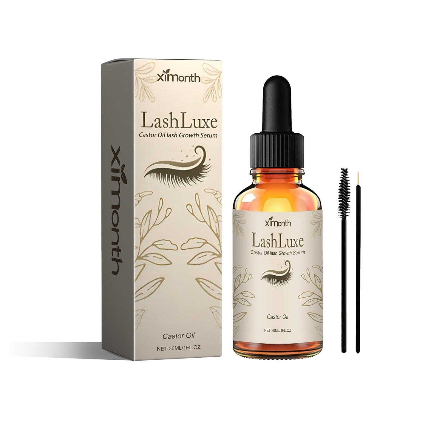 Castor Oil Lash Growth Serum, Mild Lasting Not Easy To Halo Makeup Natural Slim Black Beautiful Voluminous Voluminous Mascara - Korvel