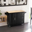 Kitchen Island & Kitchen Cart Mobile Kitehcn Island with Extensible Rubber Wood Table Top - Korvel