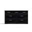 Modern 3 Drawer Bedroom Chest of Drawers with 7 Drawers Dresser, Clothes Organizer -Metal Pulls Black, 47.6″L x 15.7″W x 26.6″H - Korvel