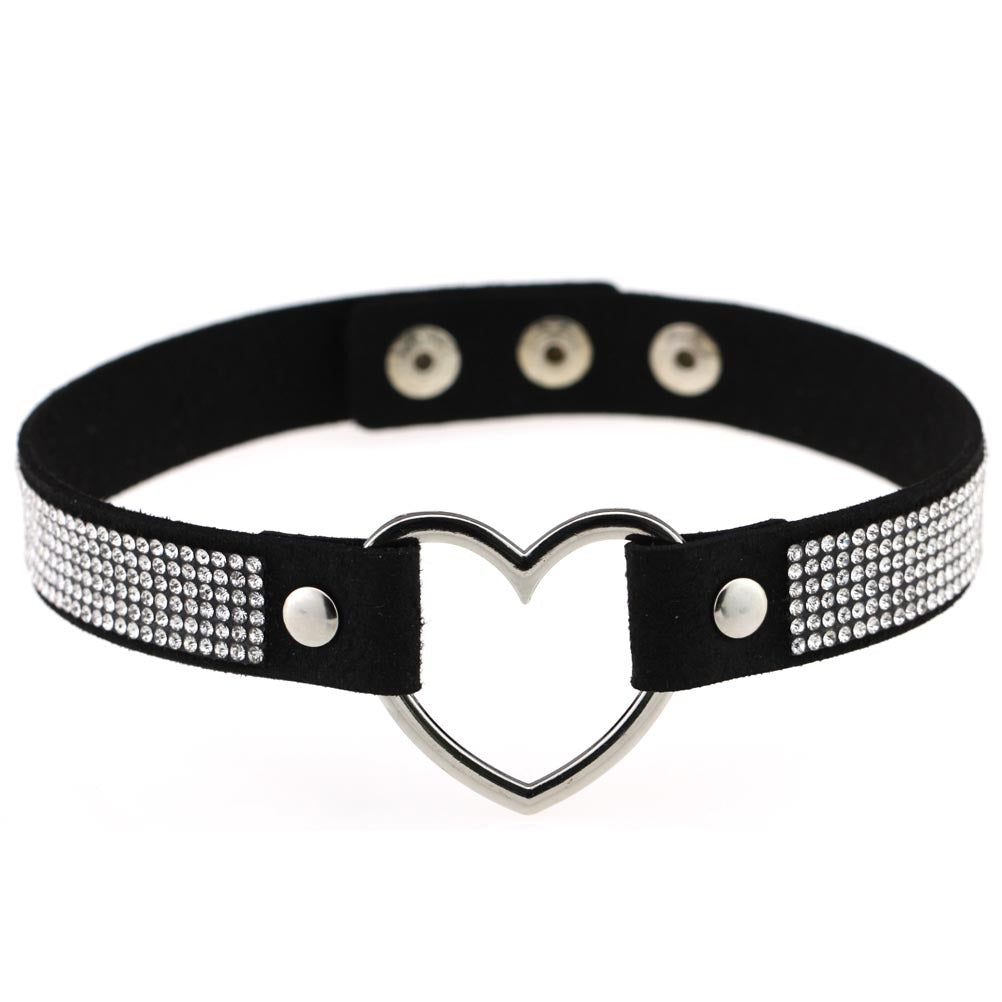 Collar de Rhinestone en Forma de Corazón Harajuku