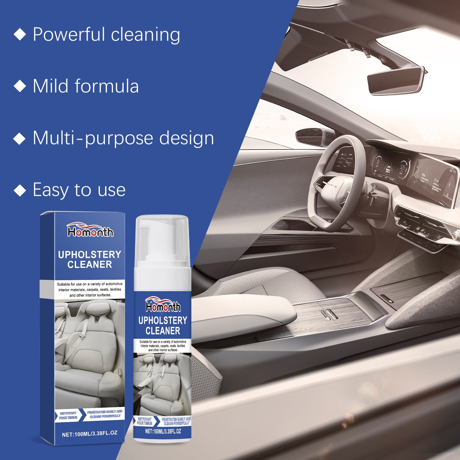 Car Interior Cleaning Mousse Car Interior Upholstered Seat Fabric Stain Cleaner - Korvel