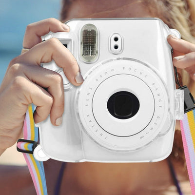 Crystal Transparent  Protective Case Cover Pouch Shoulder Strap for Fuji Fujifilm Instax Camera Instant Mini 9 8 8+ Accessories - Korvel