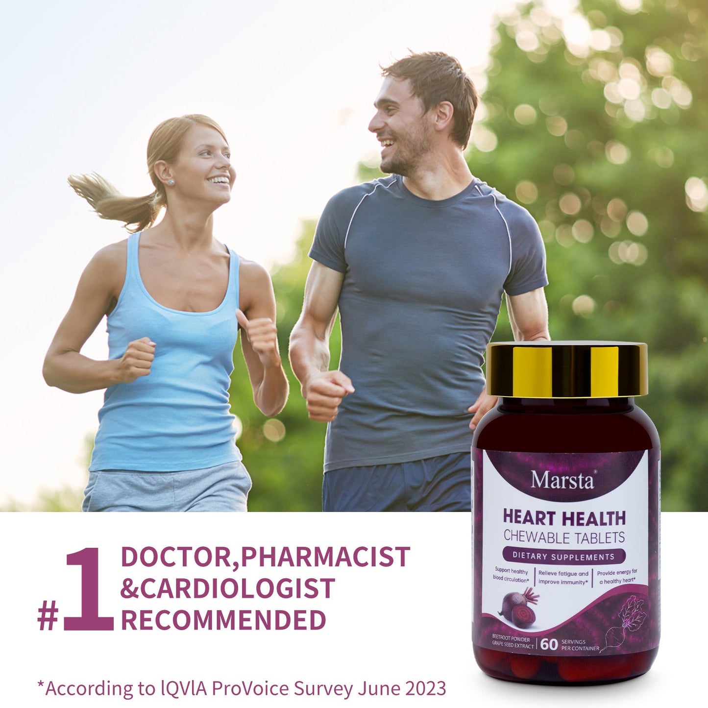 Heart Health Beetroot Chewing Tablets - Korvel
