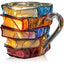 Painted Book Mug - Unique 3D Design for Coffee Lovers