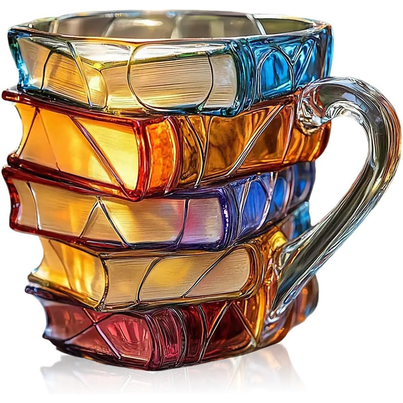 Painted Book Mug - Unique 3D Design for Coffee Lovers