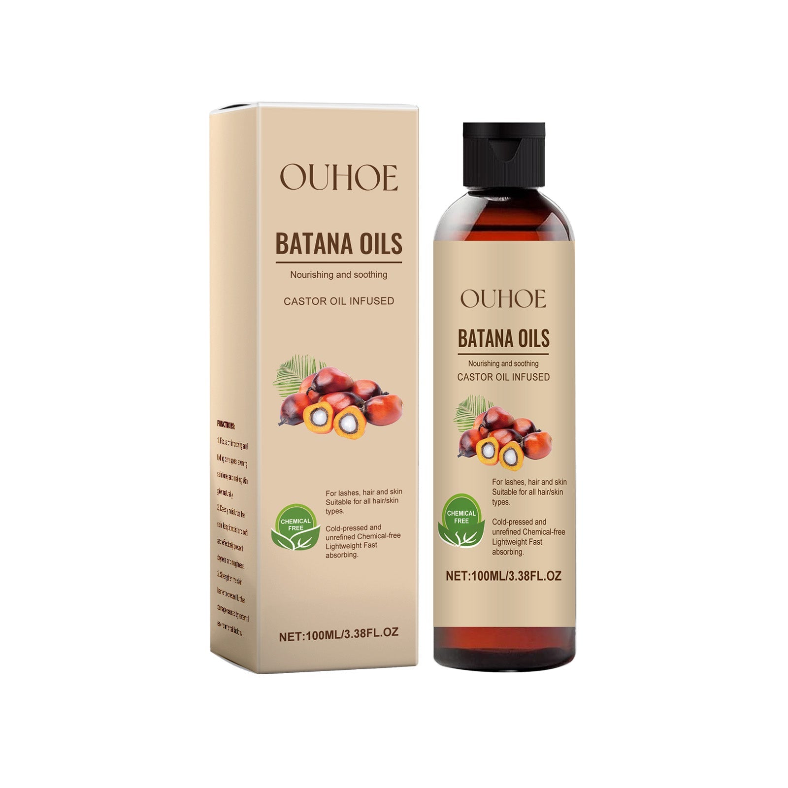 Batana Castor Oil Nourishes Scalp And Restores Dry Hair - Korvel