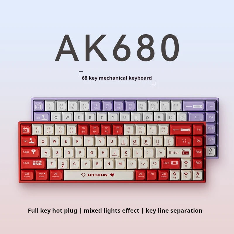 AK680 Mechanical Keyboard Gaming Mini Keyboard Notebook - Korvel