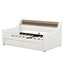 Twin Size Daybed with Drawers, Upholstered Daybed with Charging Station and LED Lights, White - Korvel