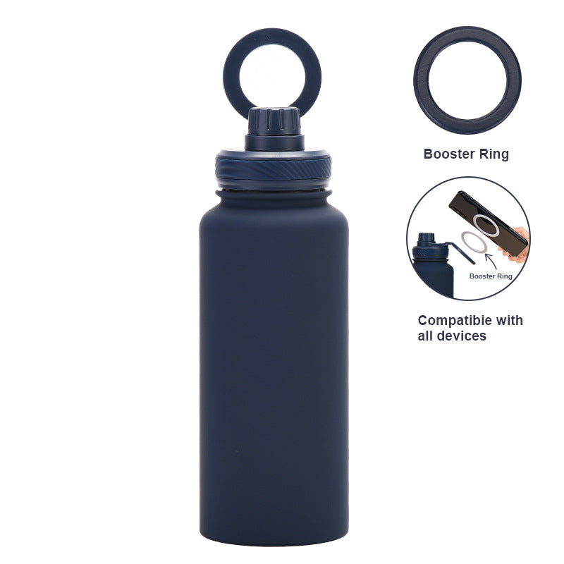 Support de téléphone magnétique et bouteille d'eau en acier inoxydable isolée