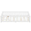 Twin Size Bed Floor Bed with Safety Guardrails and Door for Kids, White - Korvel