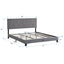 King Size Upholstered Platform Bed Frame with Button Tufted Linen Fabric Headboard Gray - Korvel