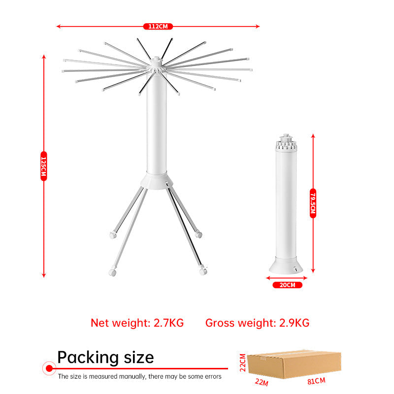 V2 Octopus Round Drybox 1, a portable single-tripod folding drying rack for up to 16 pieces (40kg) of laundry, round and foldabl - Korvel