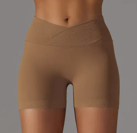 Shorts de Yoga Sin Costuras de Cintura Alta para Mujeres
