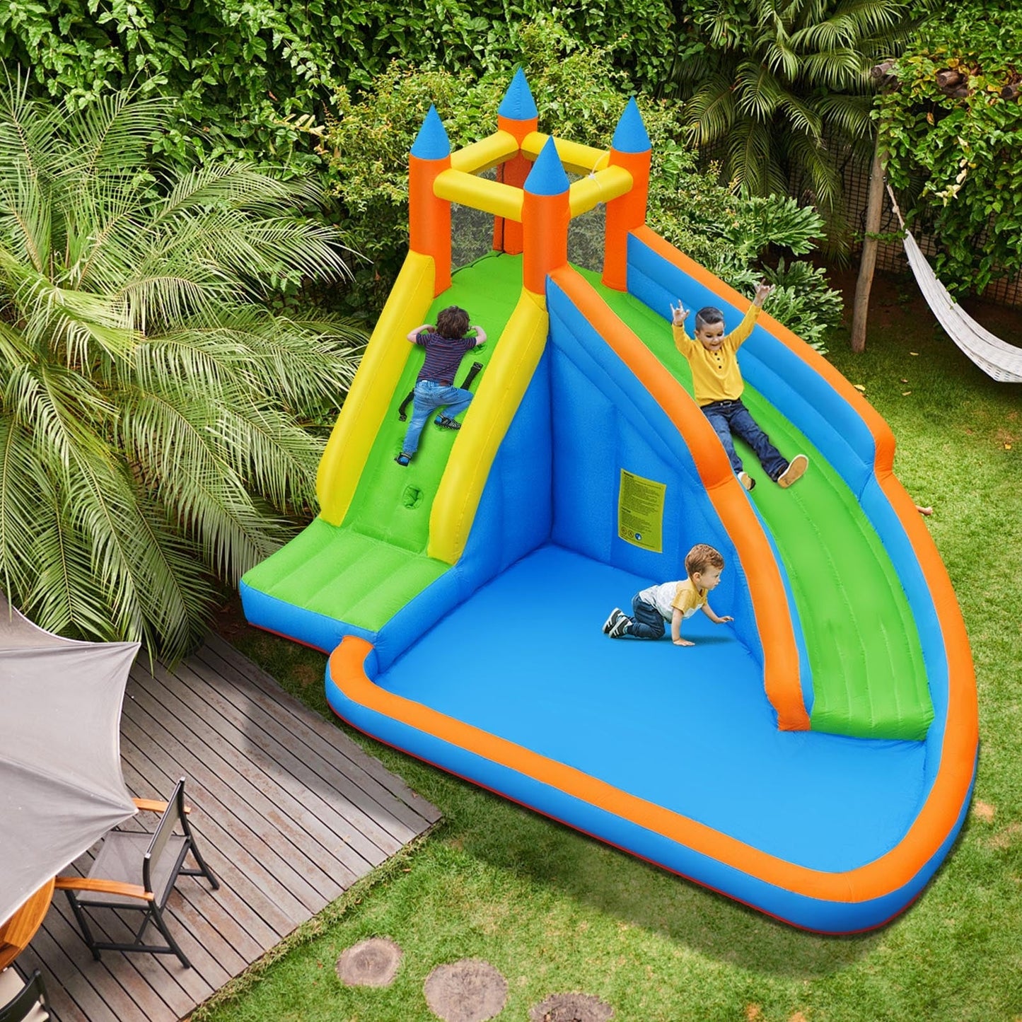 Inflatable Mighty Bounce House Jumper with Water Slide