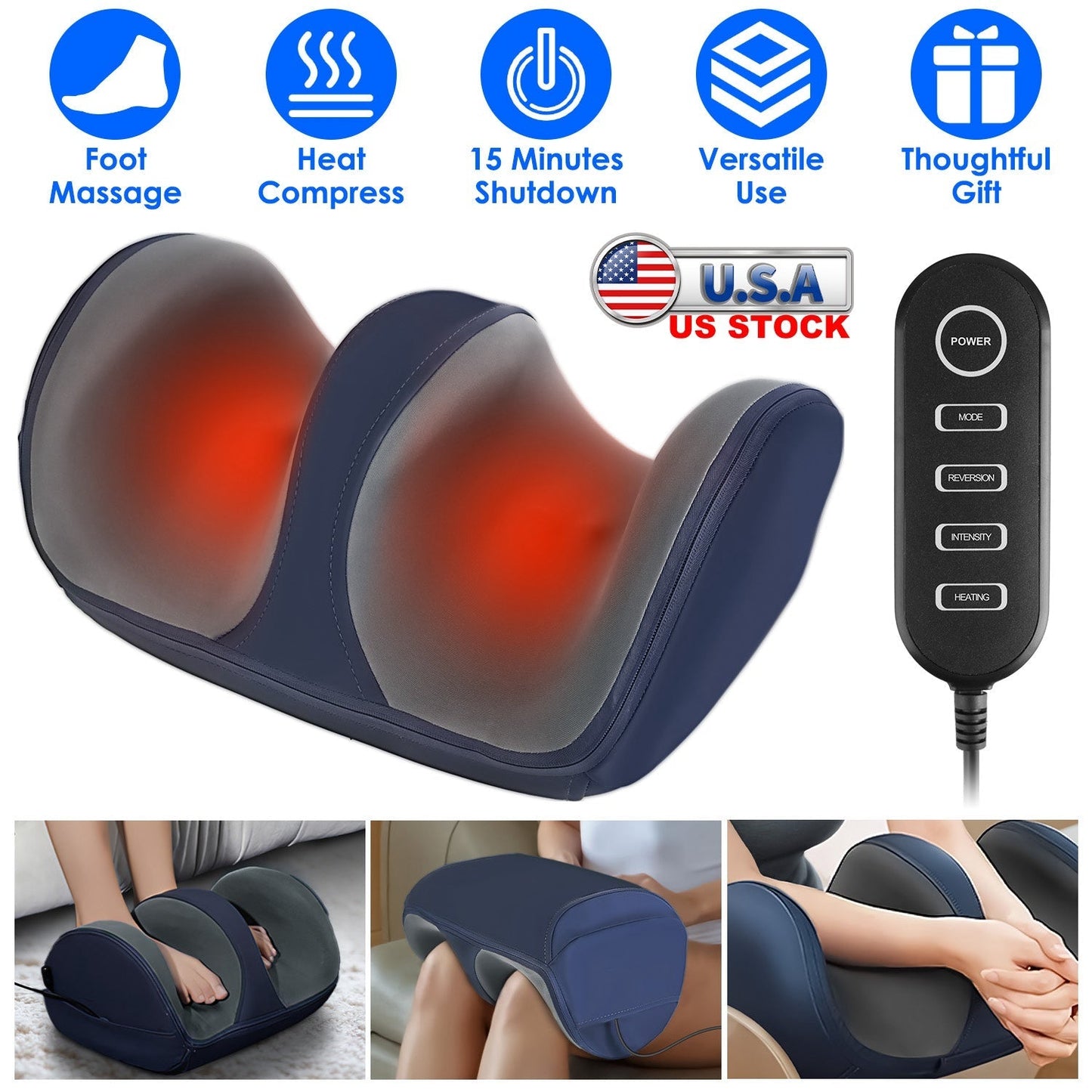 Shiatsu Foot Massager with Heat - Relaxation for Feet, Calves, and Arms