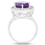 Anillo de Plata Esterlina con Amatista de 4.27 Quilates y Topacio Blanco