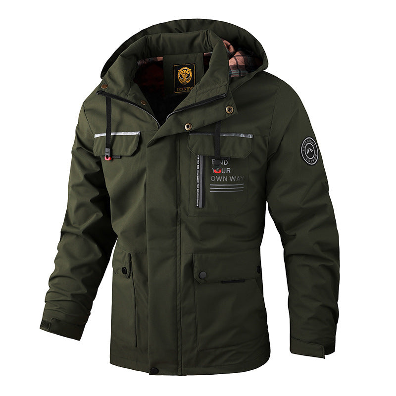 Men's Casual Hooded Windbreaker Jacket - Waterproof & Stylish