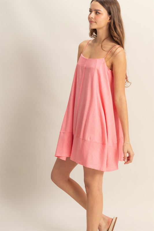 Vestido Mini Cami Flowy A-Line con Bolsillos