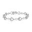 Pulsera de Enlace de Corazón y Hoja de Diamante de Plata Esterlina .925 - Tamaño 7.25