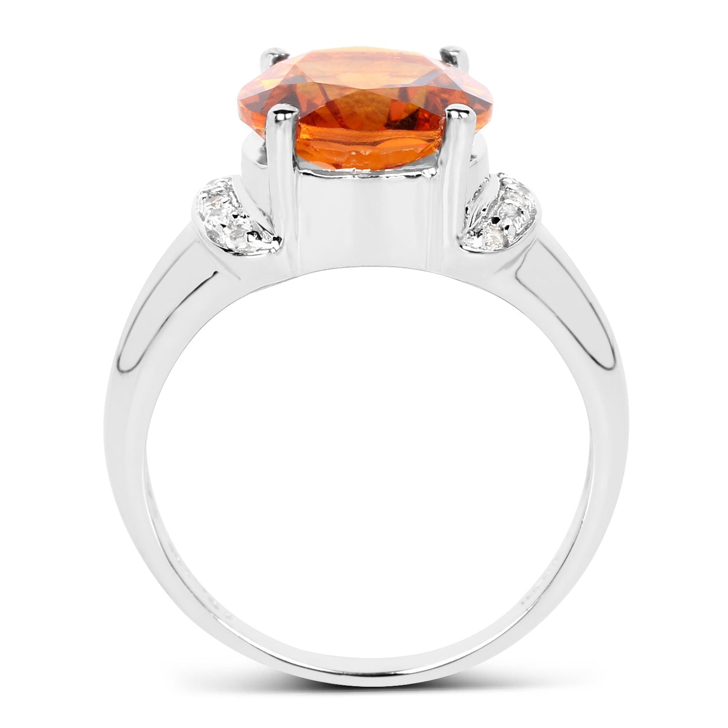 3.94 Carat Genuine Madeira Citrine & White Topaz Ring