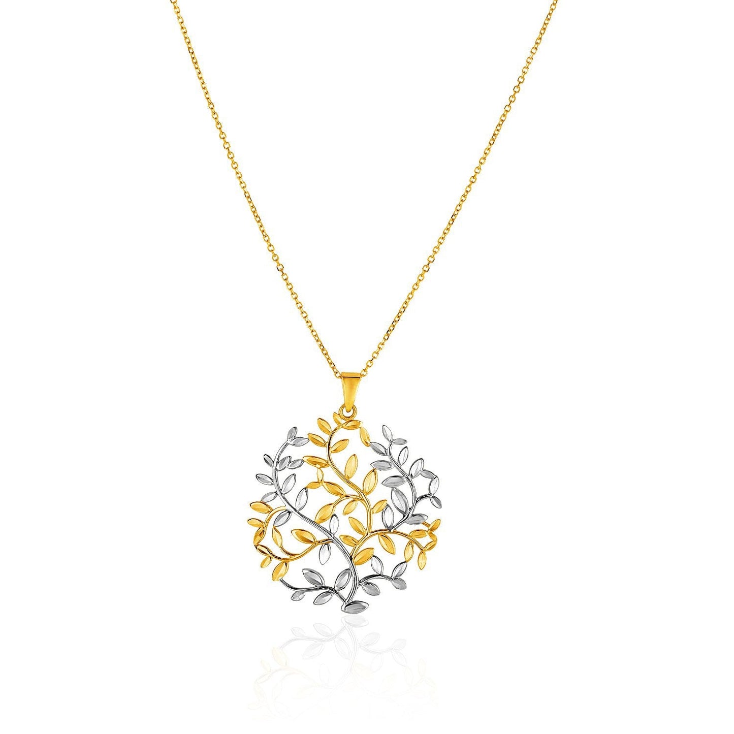 14k Two-Tone Gold Tree of Life Pendant
