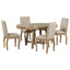 TREXM 5-Piece Farmhouse Dining Table Set Wood Round Extendable Dining Table and 4 Upholstered Dining Chairs (Natural Wood Wash) - Korvel