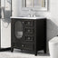 Meuble de salle de bain noir de 30" avec évier et rangement