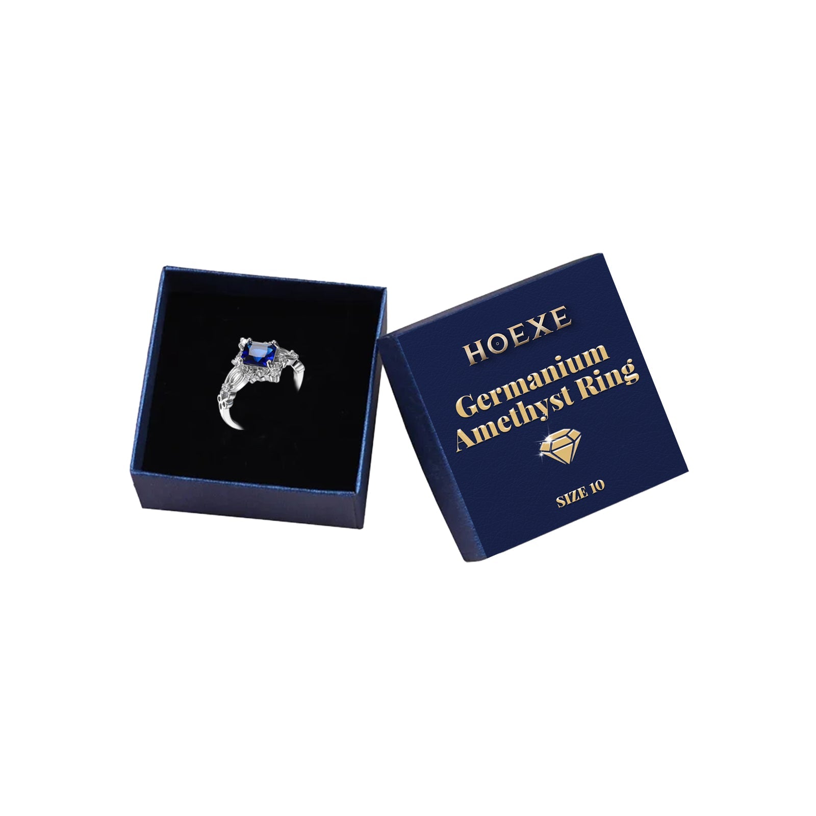 Germanium Amethyst Ring, Ring Simple Everything Fashion Pieces Fashion Clothing With Couple Ring - Korvel