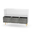 Kids bookcase with Collapsible Fabric Drawers Children's Book Display Toy Storage Cabinet Organizer White/Gray - Korvel