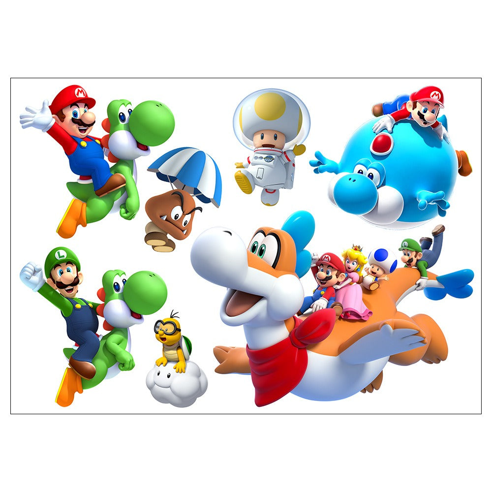 Autocollants muraux étanches Super Mario pour chambres d'enfants