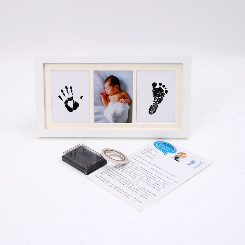 Ink Hand Foot Print Photo Frame Baby DIY Handprint Footprint Picture Frame Newborn Memorial Growing Souvenir Items Paw Print Pad - Korvel