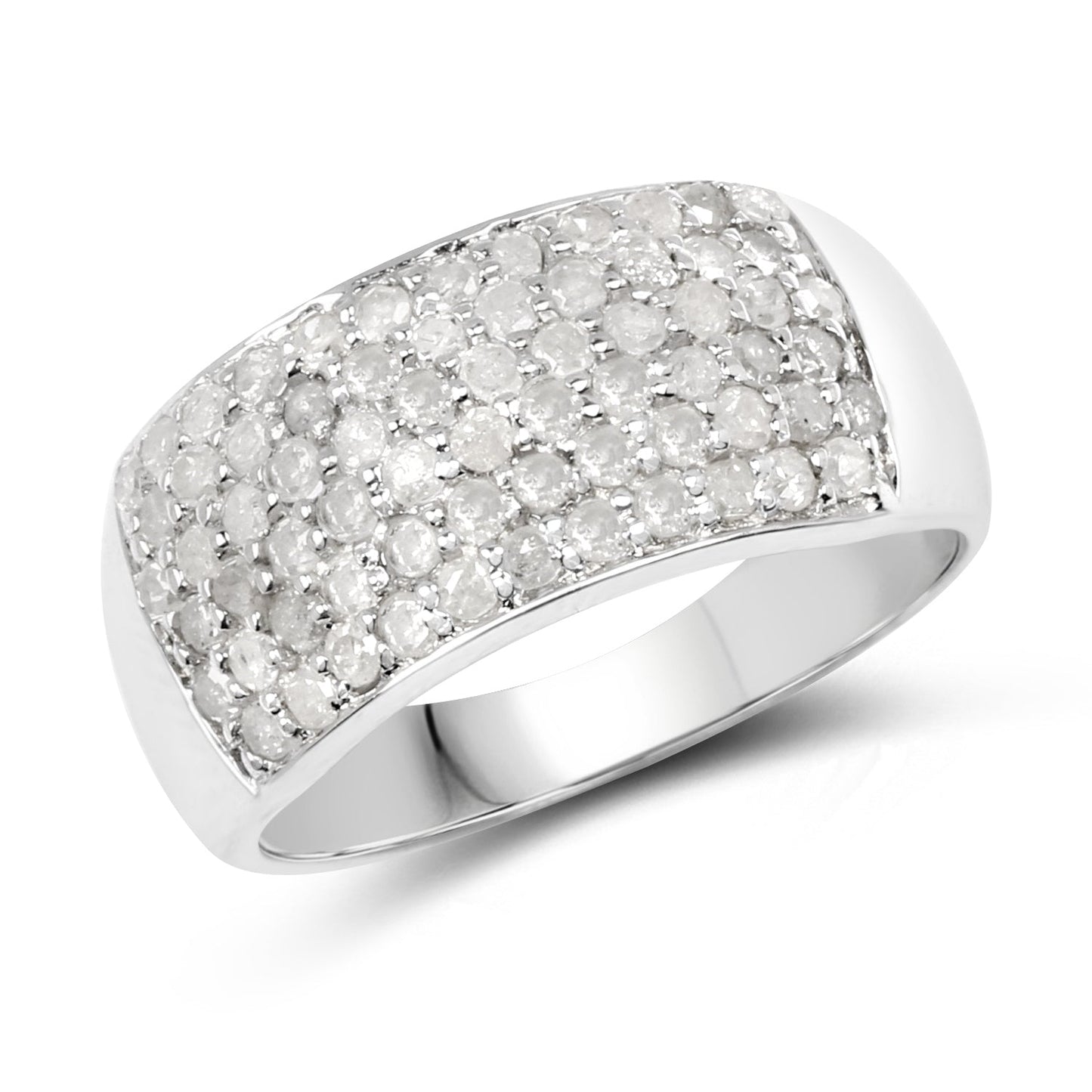 Anillo de Compromiso de Diamante Blanco Genuino de 1.21 Quilates en Plata de Ley