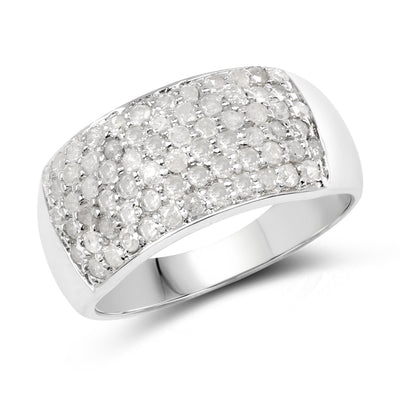 1.21 Carat Genuine White Diamond Sterling Silver Engagement Ring