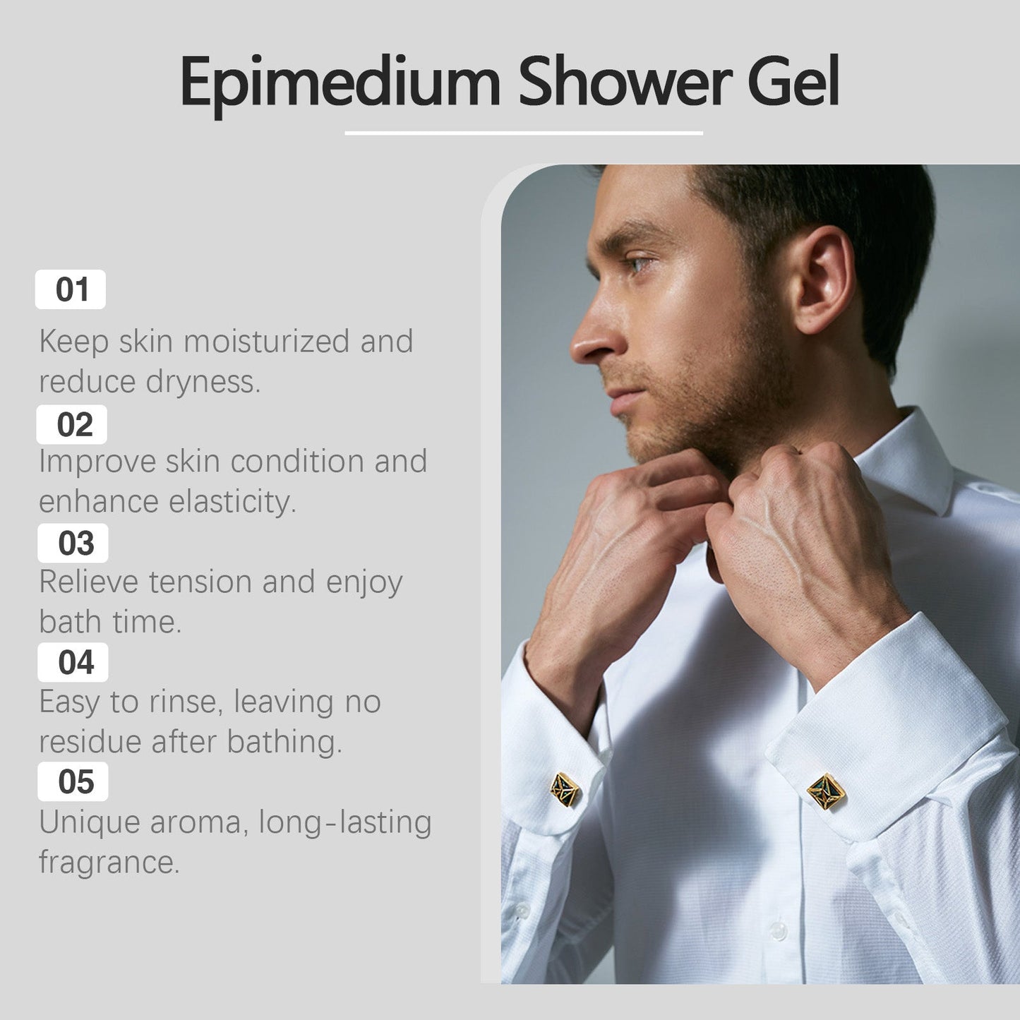 Gel douche corporel premium pour hommes pour une peau propre et hydratée