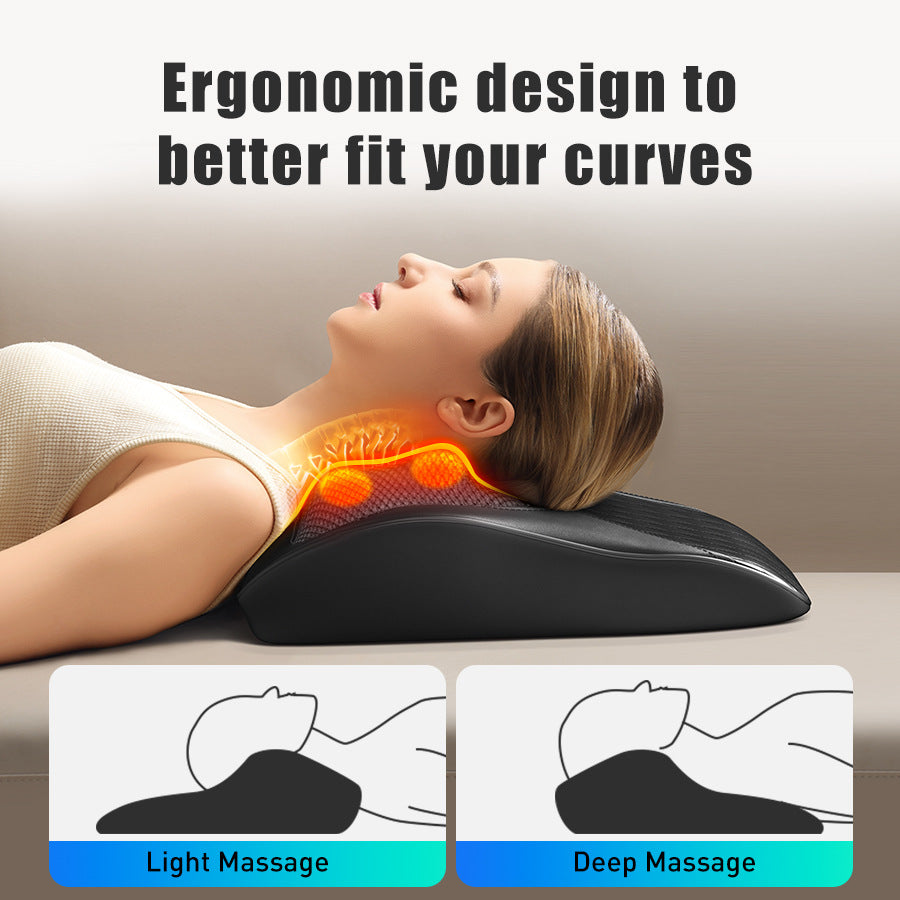 Deep Kneading Neck Shoulder Heat Relax Massage Pillow - Korvel