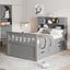 Twin Size Captain Platform Bed Frame with Storage in Gray