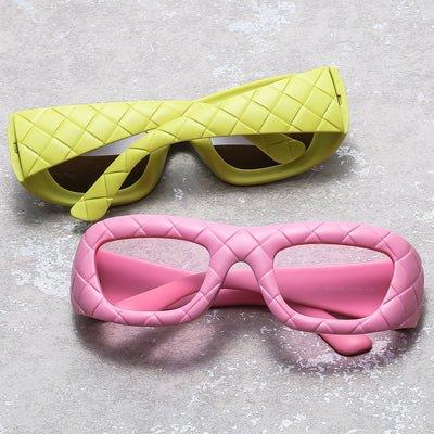 Weaving design frame, personalized fashion sunglasses, men's and women's high-end sense, European and American ins trend sun protection sunglasses - Korvel